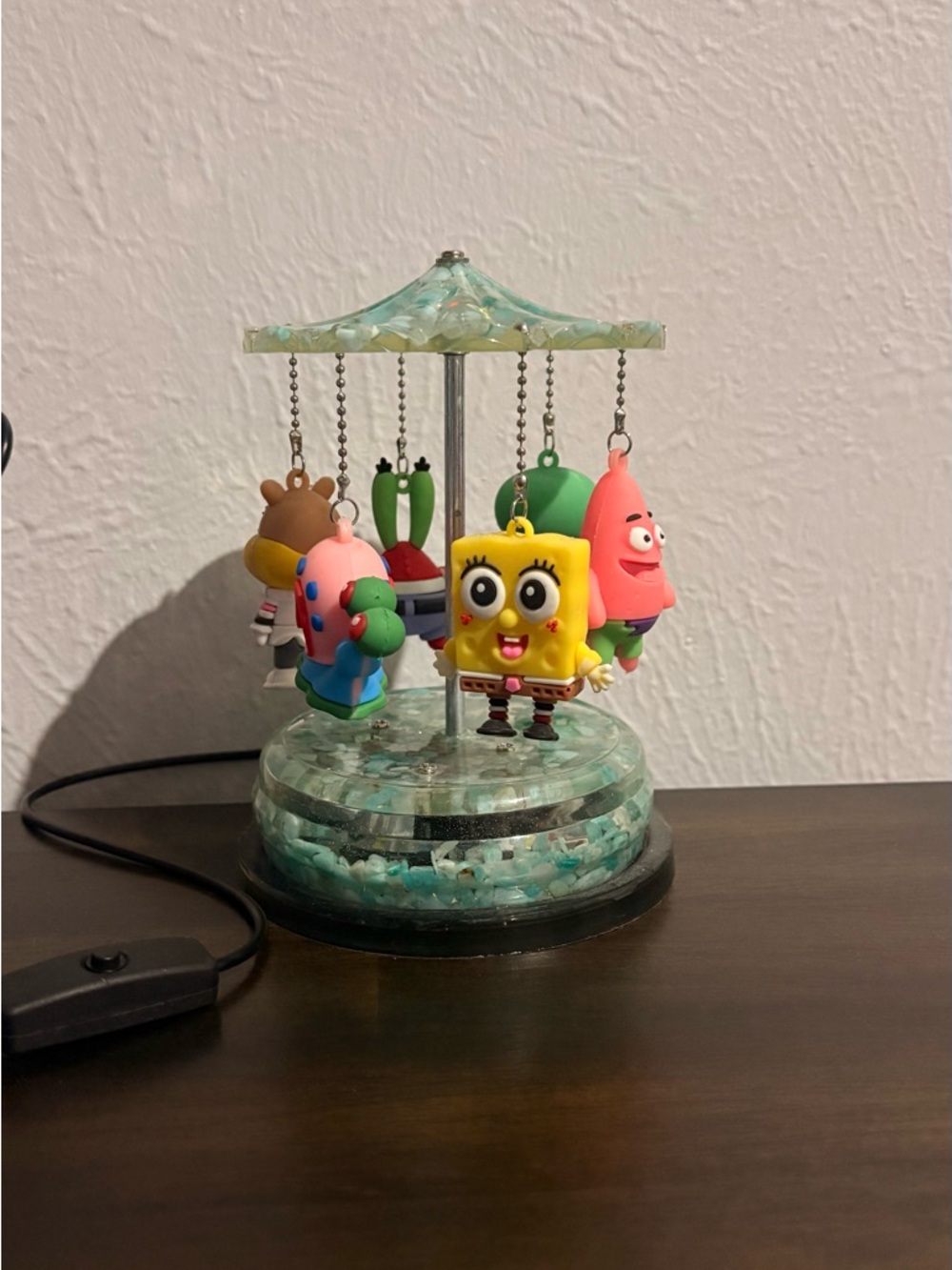 SpongeBob SquarePants USB Rotating Rare Carousel Night Light Lamp 5in Decor